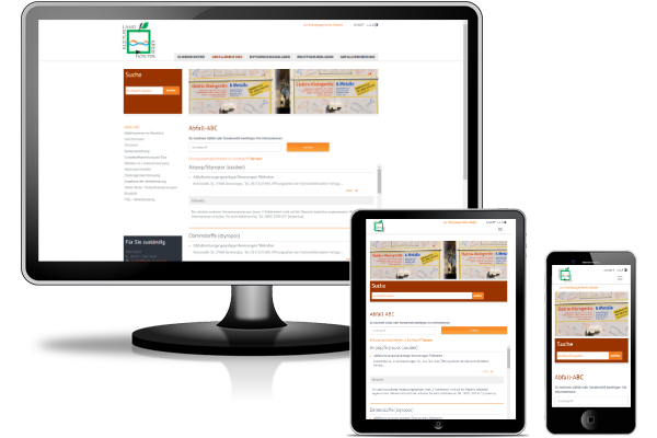 Abfall-ABC - Webanwendung integriert in Webseite vom Kreis Höxter