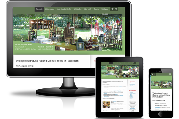 Jimdo Webseite mit Jimdo Shop - Wein Hicks in Paderborn-Schloß Neuhaus