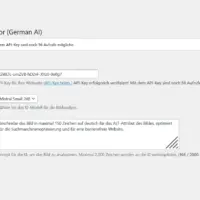 Einstellungen KI Plugin zur Generierung von ALT-Texten für Bilder