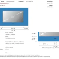 Konfigurationszusammenfassung mit Maßen und optischer Darstellung nach Konfiguration mit WordPress Plugin