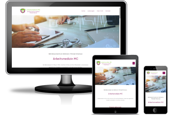 Referenz WordPress Website mit Pagebuilder Elementor, Theme Astra Pro - Arbeitsmedizin MC - Betriebsarzt im Raum OWL